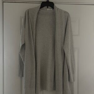 GAP Light Gray Open Front Knit Cardigan